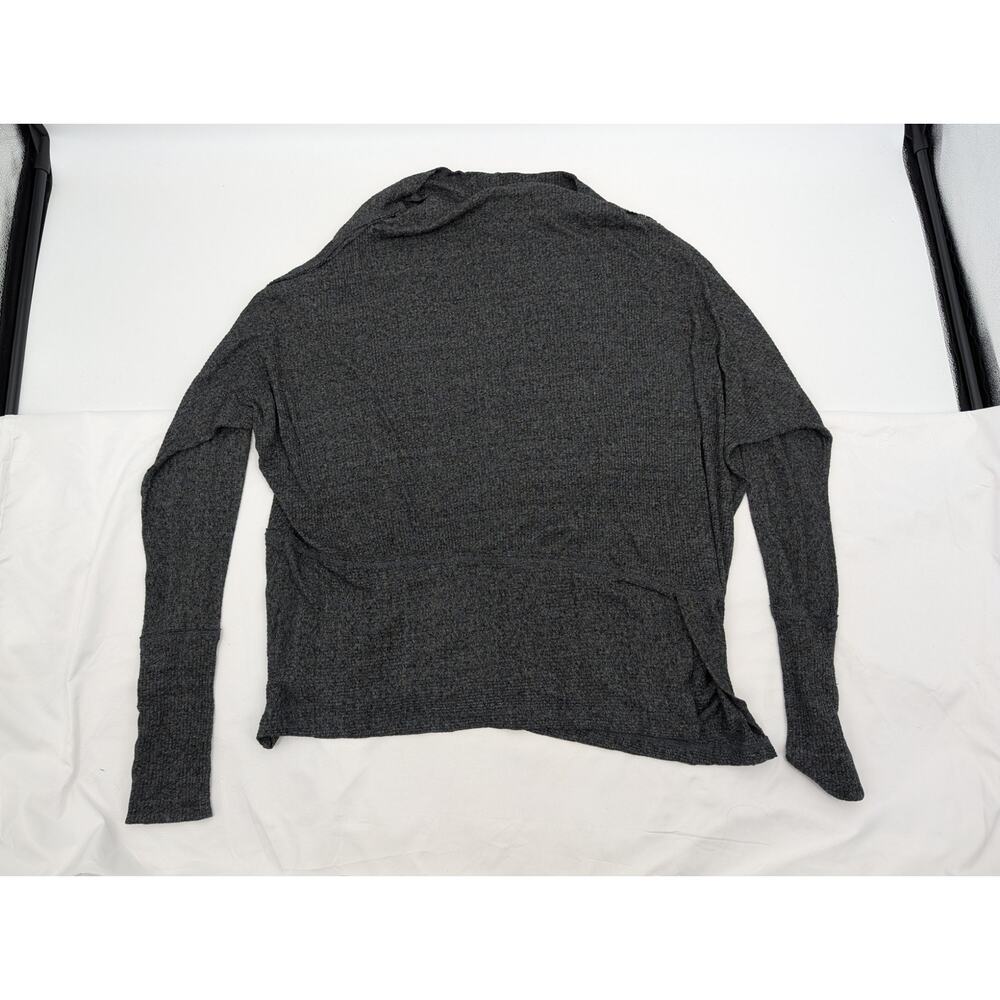 We The Free Large Gray Long Sleeve Oversized Boat Neck Ribbed Large Comfort